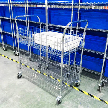 批发电商仓库拣货车分拣车四面围栏物流快递配货车理货发货仓储手