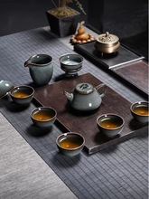 青瓷功夫茶具套装泡茶三才盖碗茶杯茶壶整套龙泉冰裂陶瓷复古家用