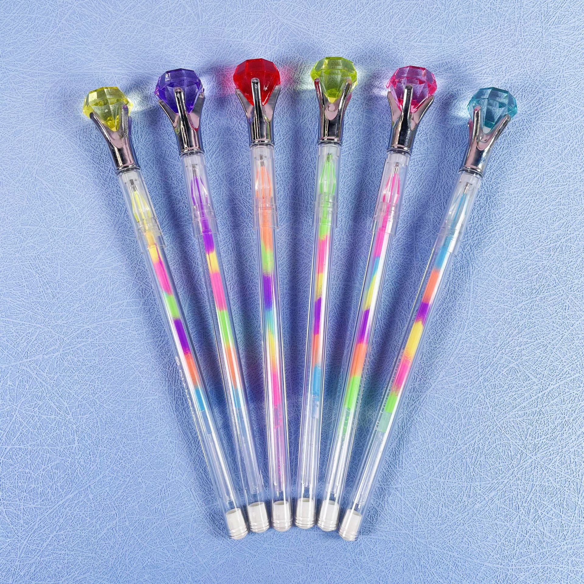 彩色渐变色中性笔写字笔 学生儿童星空钻石头0.