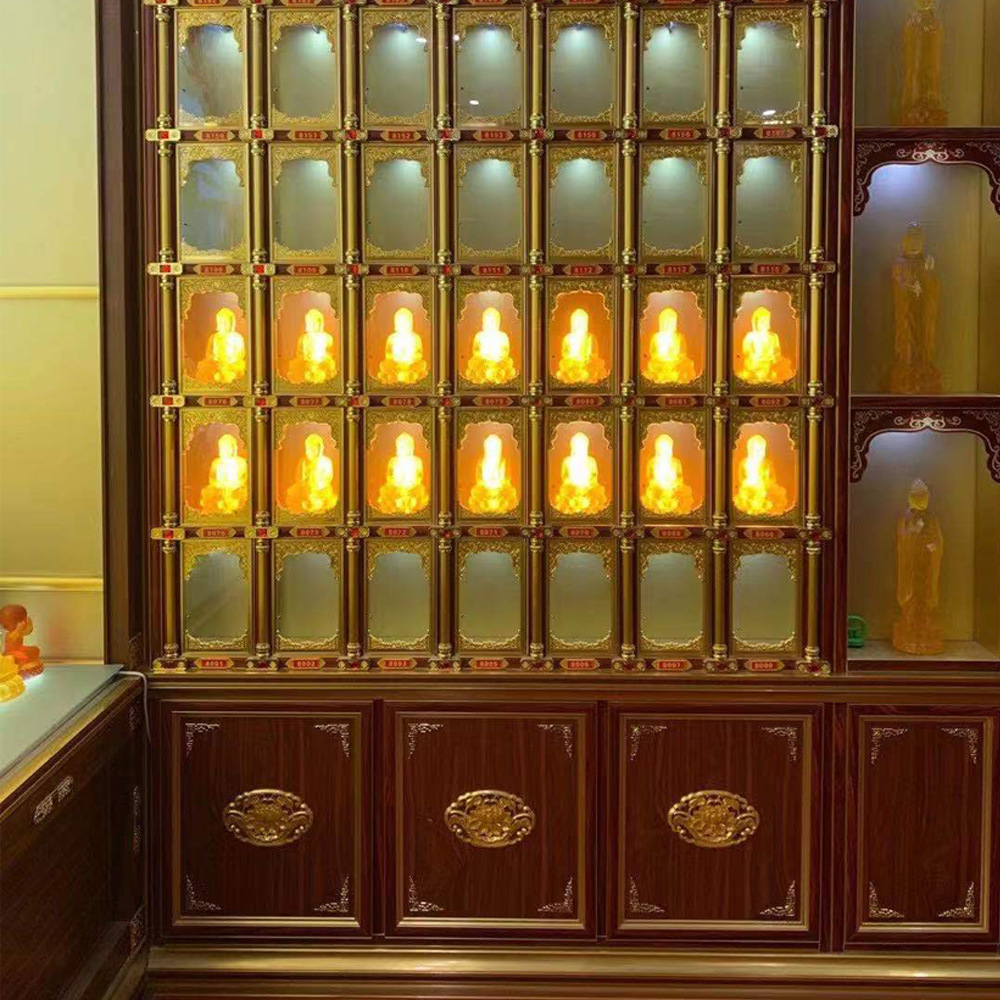 江西华伟法器定做铝合金千佛龛,万佛龛牌位架,地宫铝合金存放架