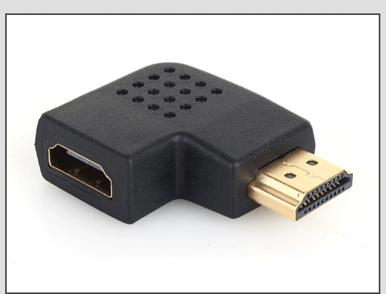 hdmi公对母转接头90度侧弯头hdmi延长头hdmi直角高清线延长对接头