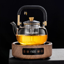 2024新款电陶炉加厚耐高温玻璃蒸煮一体煮茶壶煮茶器烧水泡茶套装