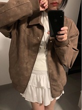 复古皮衣外套女2025年春秋季新款学院风百搭情侣美式宽松学生夹克