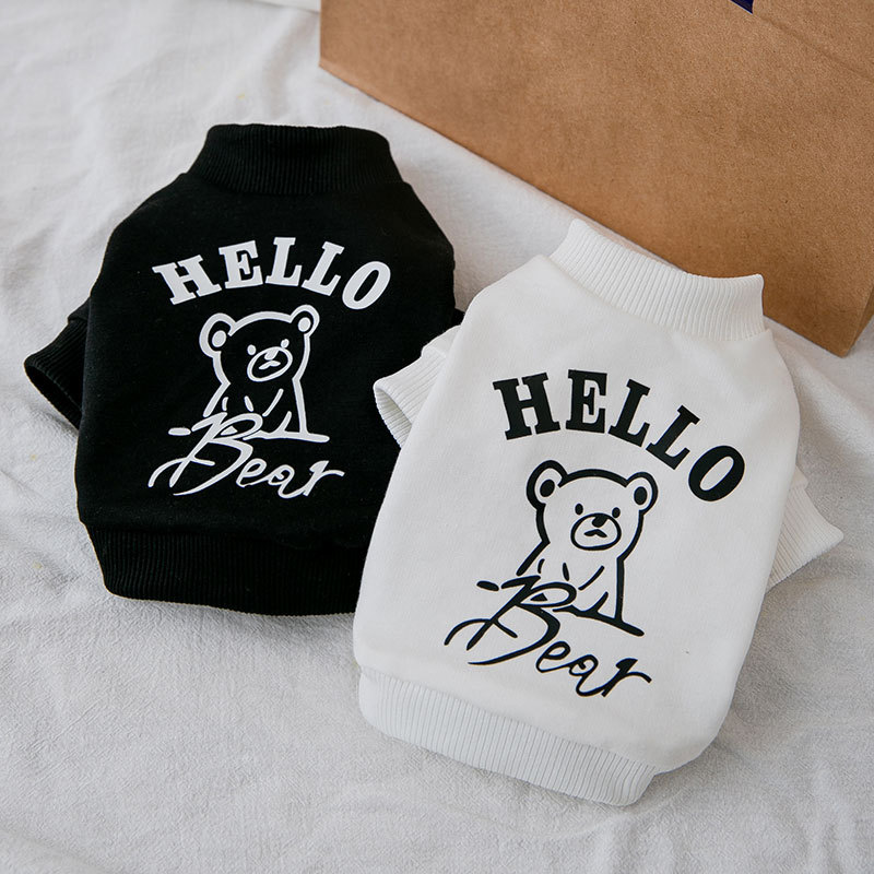Spring and Summer Thin Dog Bear Letter Print Sweatshirt Teddy Bichon Small and Medium-Sized Dogs Cat Pet Clothes Wholesale