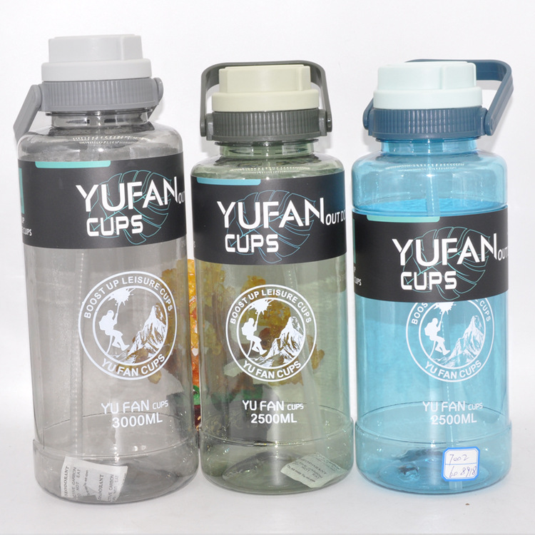 New 3000ml Large Capacity Travel Large Bottle Outdoor Portable Sports Workers Sports Bottle Plastic Water Cup