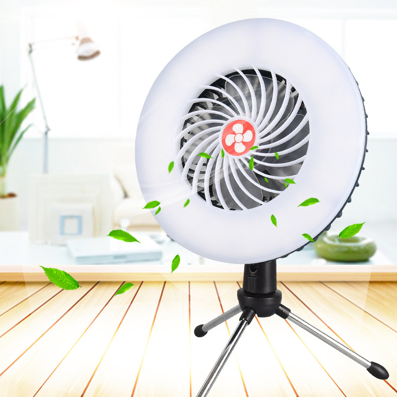 New Outdoor Fan Lamp USB Charging Outdoor Lighting with Light Camping Electric Fan Portable Camping Suspending Fan Light