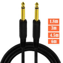 6.35mm Mono 镀金6.35mm公对公6.35SP M-M Cable 6.35单声道线