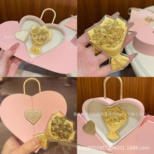 水贝同款黄金玫瑰花束足金999永生手捧花摆件七夕情人节礼物