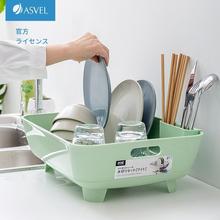 日本进口ASVEL厨房碗碟沥水架沥水篮 晾碗放碗架家用置碗架置物架