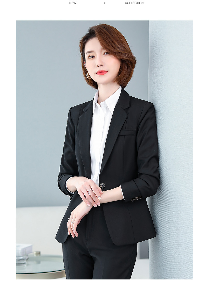 女春秋韩版修身气质正装小个子职业西服套装工作服卡其色西装外套