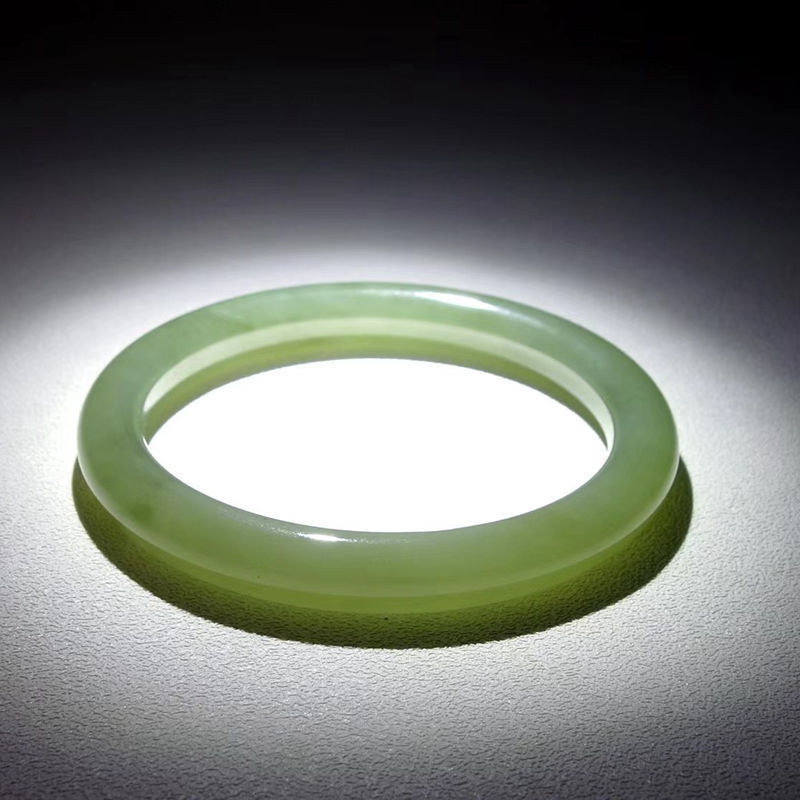 温润斋天然新疆和田玉青海料湖水绿玉石手镯昆仑玉玉器女款镯子