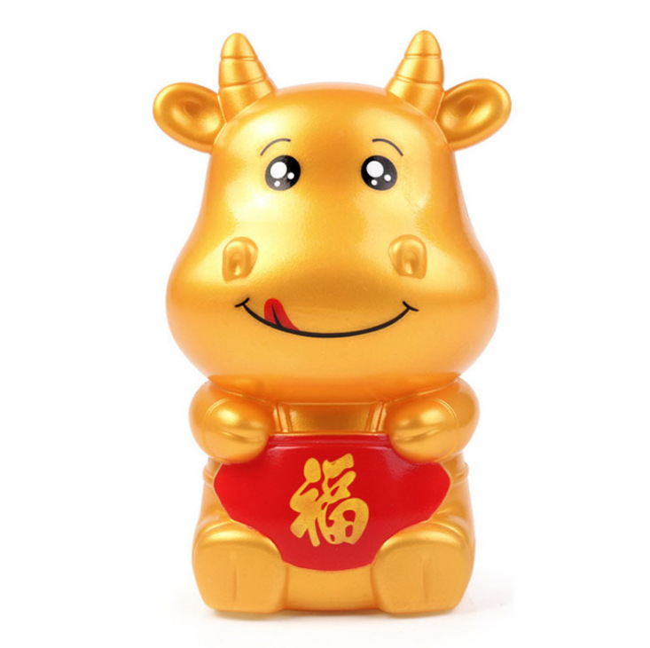 牛年吉祥物金牛存钱罐 牛公仔儿童礼品幼儿园礼品储蓄罐蛋糕摆件