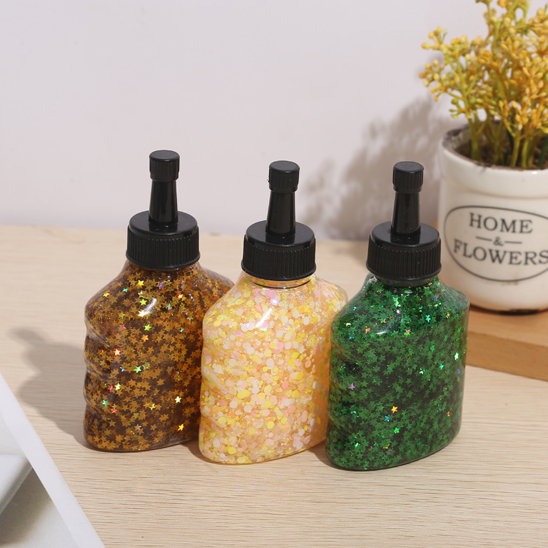 工厂直销新款金粉胶创意diy金葱胶手账装饰绘画填色啫喱胶水