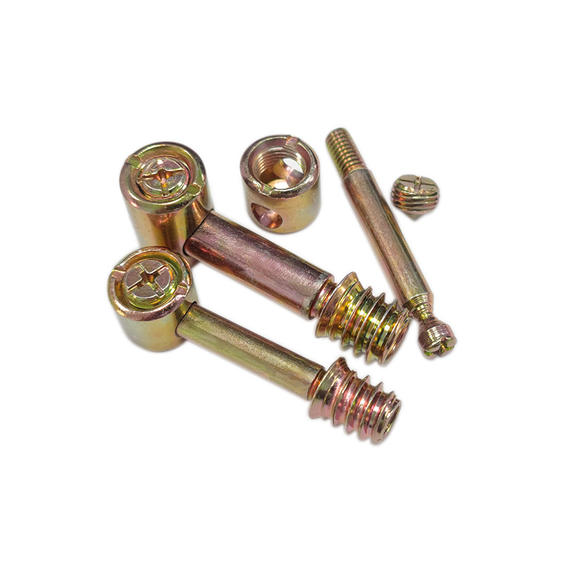 非标定制冷镦紧固件家具五金四合一组合连接器锁紧烟斗螺母