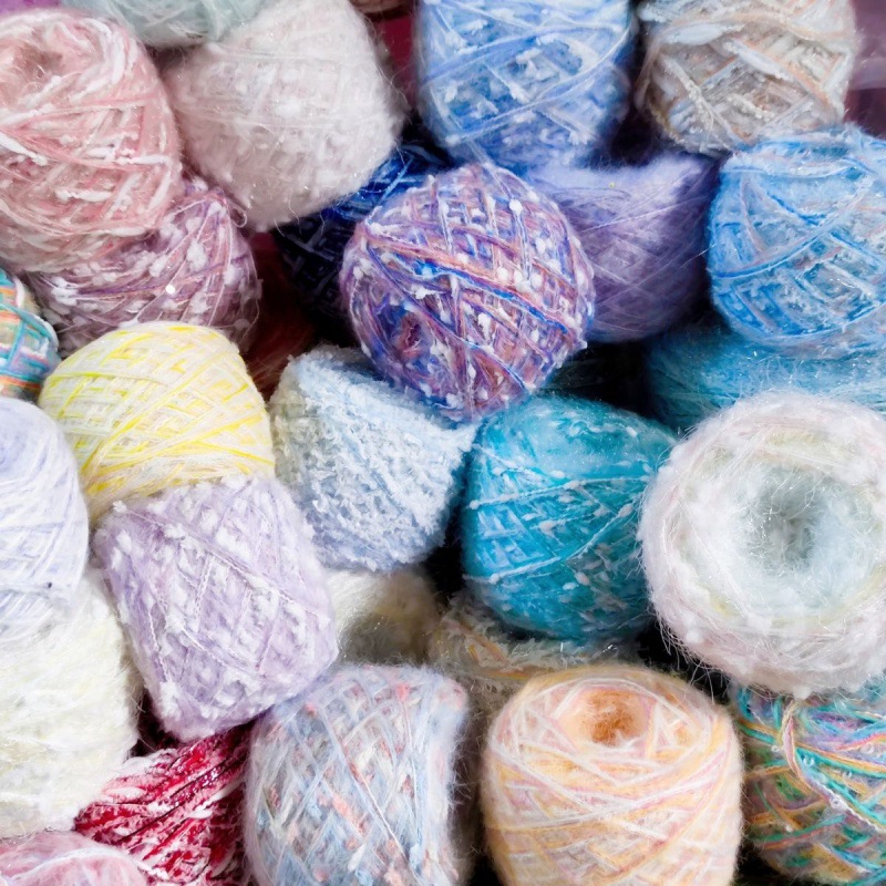 毛线批发手混线随机发diy马海毛圈圈纱毛纱特种花式纱手编手混线