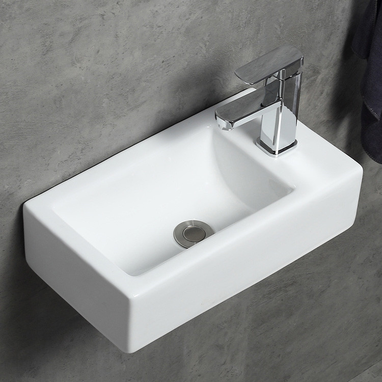 怡瓷迷你壁挂式洗手盆小户型挂盆卫生间阳台小面盆池盘30厘米陶瓷