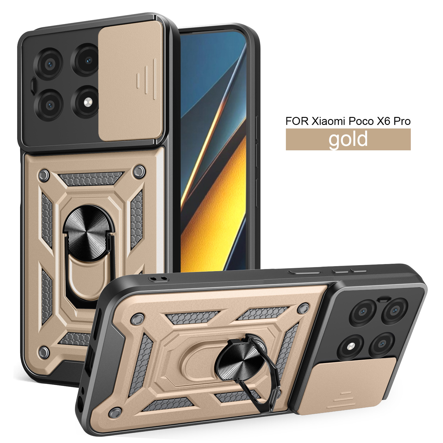 顺甲红米POCOX6PRO国外( K70e 5G国内)TPU+PC铠甲手机壳电商爆款