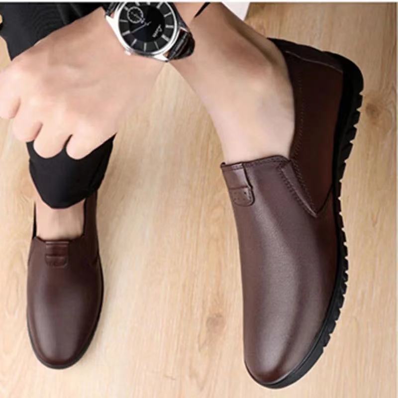 Men's Shoes Spring New Breathable Leather Shoes Men's Korean Fashion Youth Leather Shoes Men's Casual Shoes Business Leather Shoes Driving Shoes