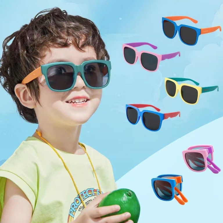 kids sunglasses folding fashion uv protection baby sunglasses new box artistic retro kids glasses fashion