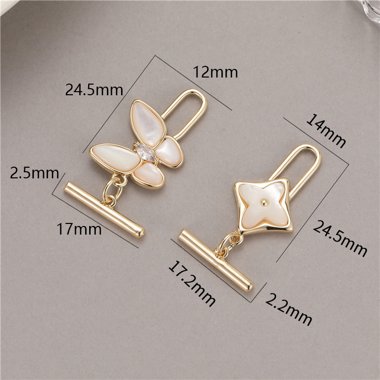 DIY Ornament Accessories Conventional Metal Button Electroplating 14K Gilded Lobster Buckle Handmade Melon Seeds Spring Fastener Magnet OT Buckle