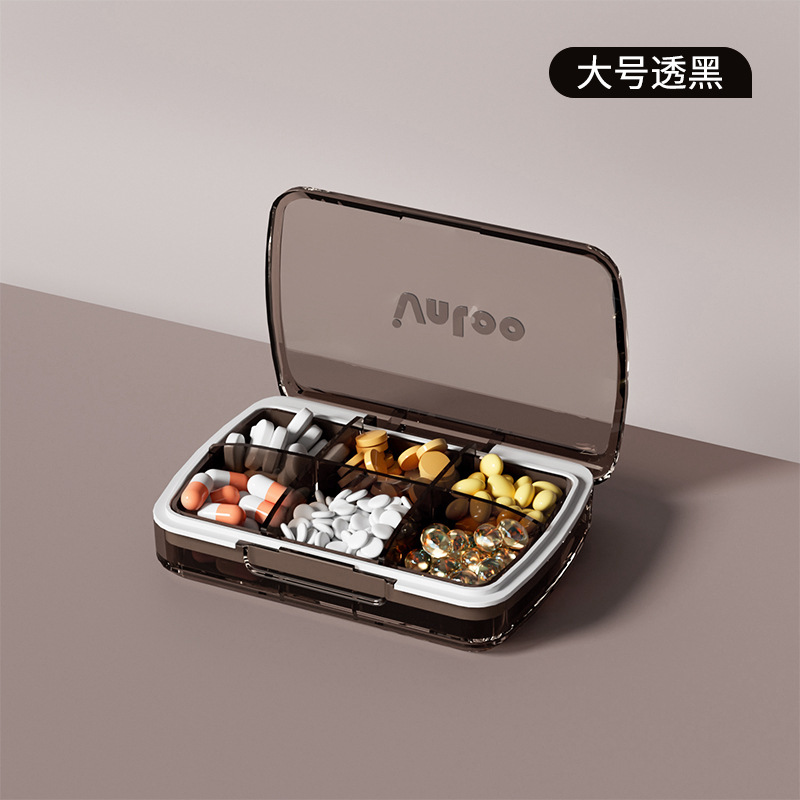 New Fashion Pill Box Portable Dispensing Storage Box Home Transparent Simple Desktop Portable Family Medicine Box