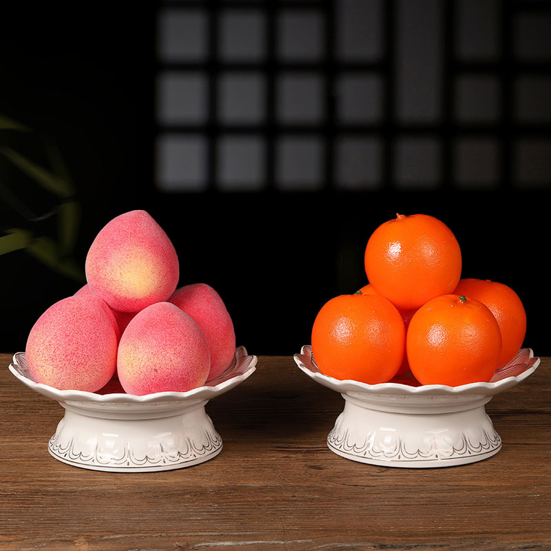 仿真水果供佛橙子桃子苹果佛堂供奉用品财神佛前观音供果贡品摆件