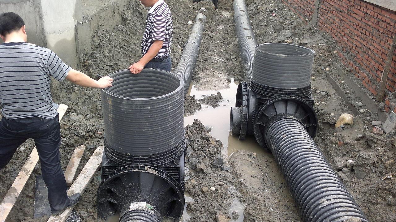 pe检查井pe污水检查井直通管材滚塑检查井500塑料窨井hdpe雨水井