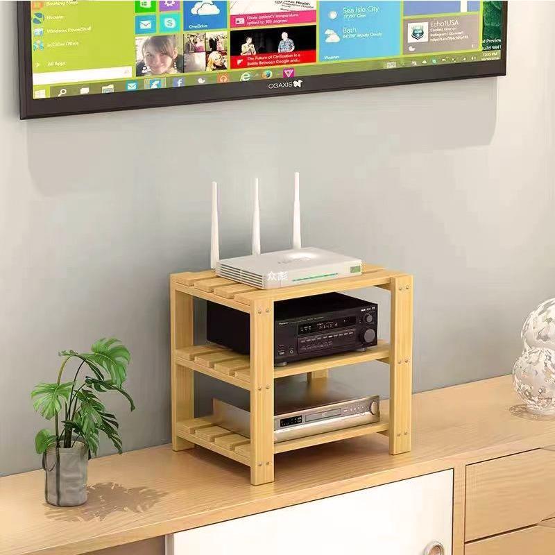 放路由器的置物架电视机置物架wifi机顶盒放置架实木多层收纳