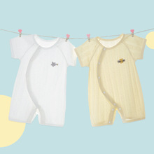 婴儿连体衣夏季薄款短袖哈衣睡衣爬爬服新生儿衣服宝宝空调服夏装