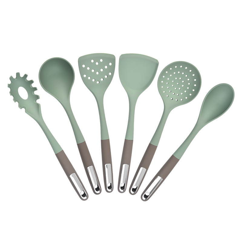 New Two-Color Silicone Shovel Non-Stick Pan Dedicated Spatula Home Spatula Hot Pot Spoon Soup Spoon Kitchenware Set