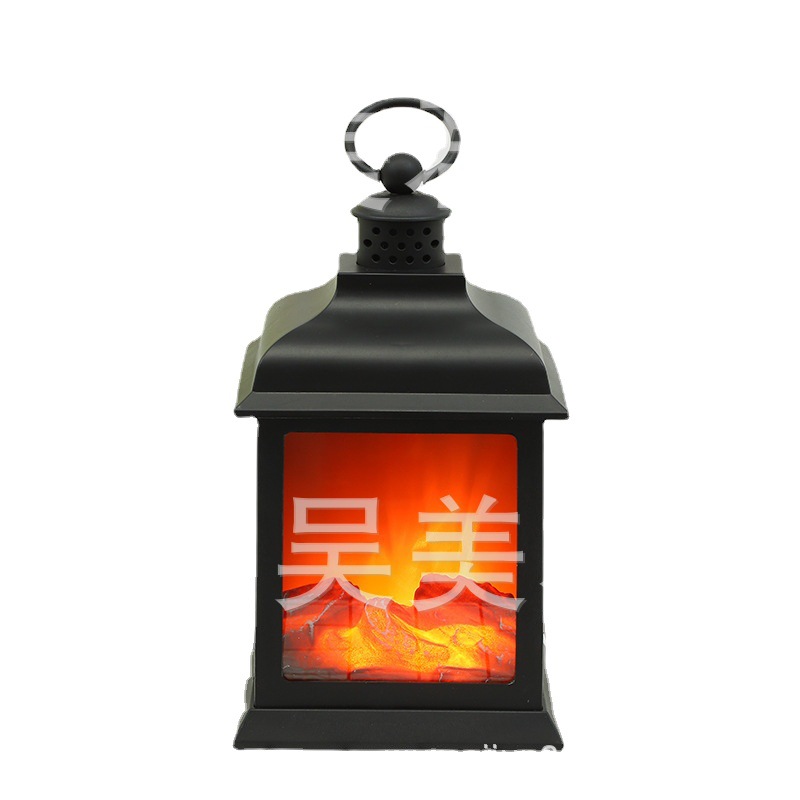 LED Fireplace Lamp Simulation Carbon Fire Dynamic Flame Lamp Retro Fashion Wind Lamp Christmas Festival Portable Decorative Lamp