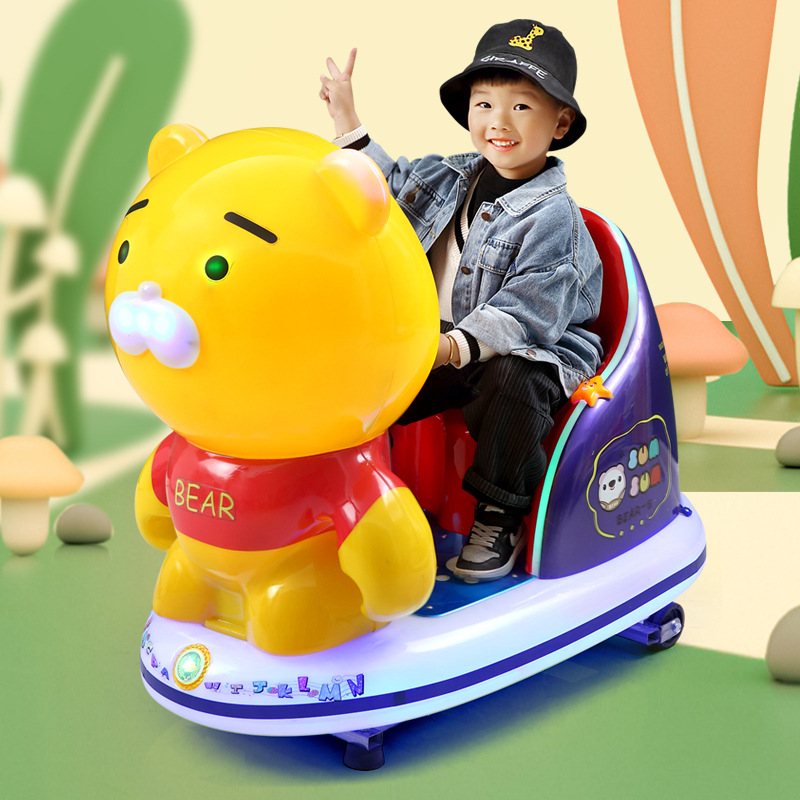 商场游乐园投币式式摇摆机 贴牌定做led柔光系列小熊小猪摇摇车