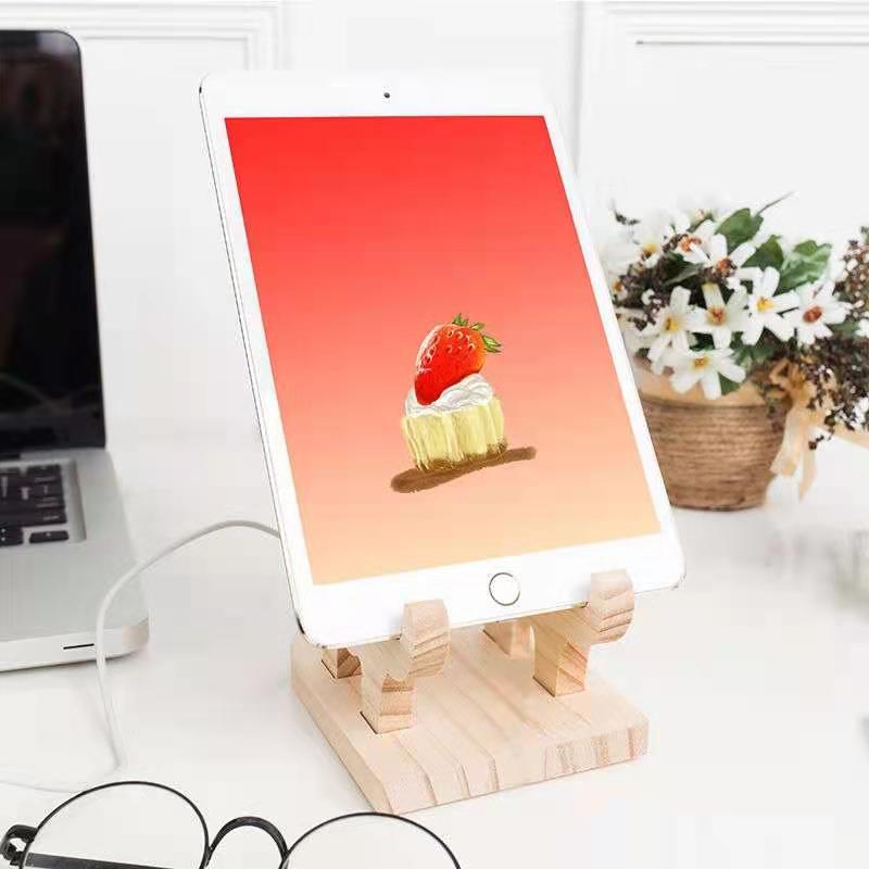 Wooden Animal-Shaped Mobile Phone Bracket iPad Lazy Bracket Desk Bedside Wooden Phone Bracket Base