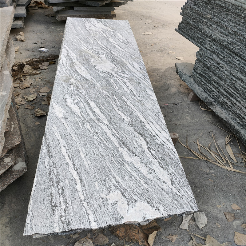 专业加工定制浪淘沙花岗岩 幻彩麻石材 雪浪石踏步异形压顶海浪灰