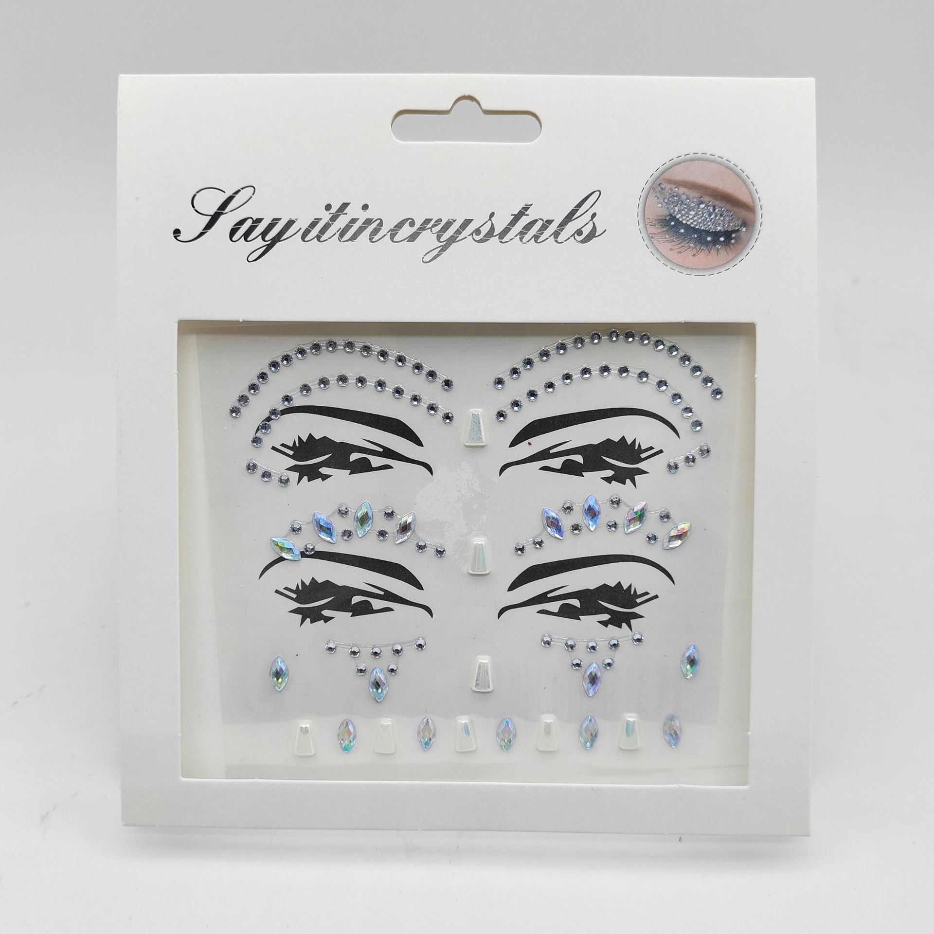 Double Eyelid Stickers New Acrylic Face Stick-on Crystals Resin Drill Face Pasters Crystal Diamond Eyebrow Stick-on Crystals Rhinestone Face Pasters