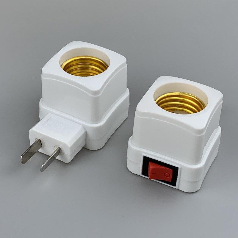 灯头烟斗型螺口灯座插式带开关小夜灯灯座转换灯头直销