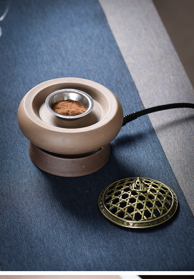 电香炉插电家用室内陶瓷无烟电子熏香品沉香木粉末精油灯定时调温