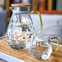 冷水壶玻璃耐高温大容量玻璃1.5L凉水壶家用果汁壶扎壶套装玻璃壶