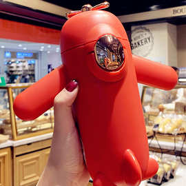 保温杯创意 个性飞机水壶316不锈钢保温杯便携新力水杯儿童带刻度