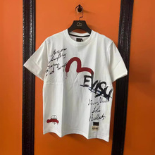 日本代购evisu福神t恤23ss夏季新款男女款纯棉宽松休闲潮牌短袖