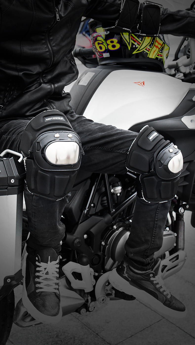 摩托车骑士装备护具不锈钢护具四件套 越野赛车防摔护膝护肘套装