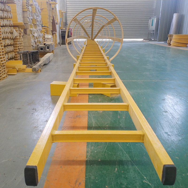 防腐蚀检修操作平台工业型电缆井外墙爬梯护笼人字梯绝缘梯工作