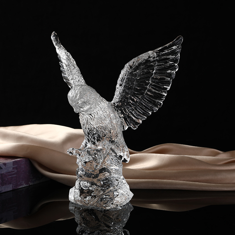 水晶猫头鹰 猫头鹰 水晶雕塑摆件 水晶雕刻 工艺品客厅摆饰