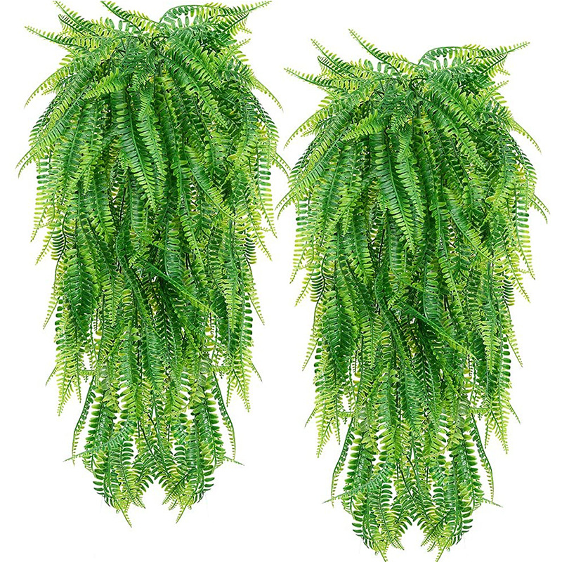 Cross-Border Artificial Wall Hanging Artificial Plant Boston Fern Fake Vine Hanging Ivy Decorative Green Plant