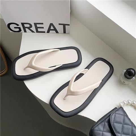 Flip Flops Women's Summer Women's Flip-Flops Korean Style Couple Non-Slip Flat Sandals Fashion Outdoor Beach Shoes