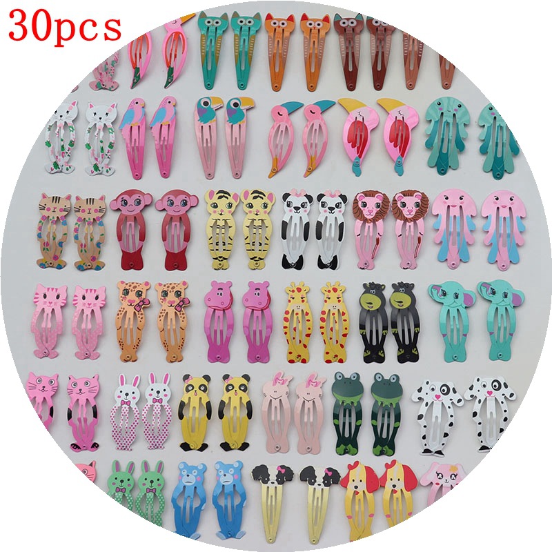 New Paint Printing BB Clip Children's Cropped Hair Clip Metal Side Clip Little Girl Hair Accessories Hairpin Set Cross-Border