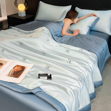 水洗冰丝夏被四件套可机洗空调被夏凉被子薄款棉夏凉被学生单双人