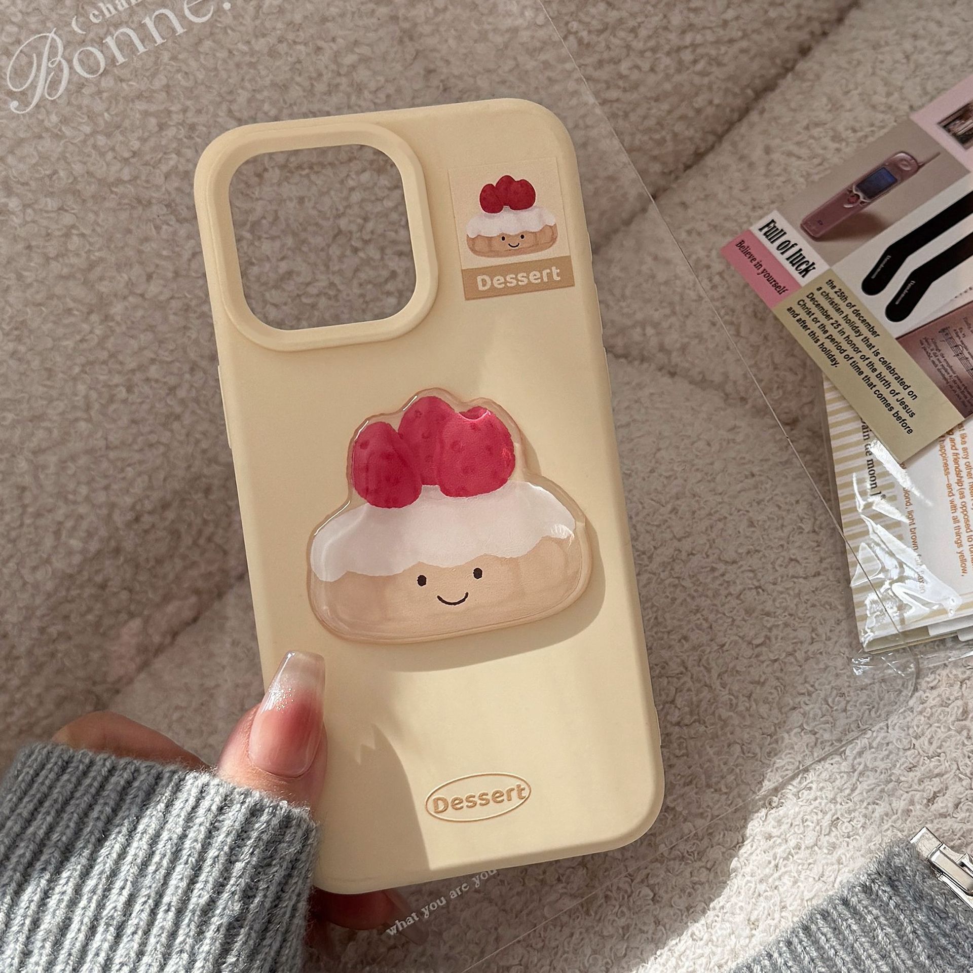 ins草莓蛋糕15pro max苹果16手机壳iphone17适用13趣味美食12立体
