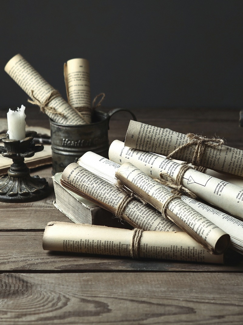 【曼塔】复古仿真书 怀旧假书英文书卷店铺橱窗装饰服装店小摆件