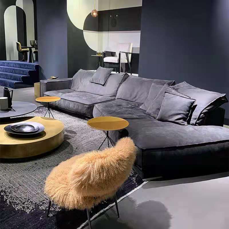 baxter沙发设计师意式现代科技布轻奢异形转角羽绒磨砂真皮沙发